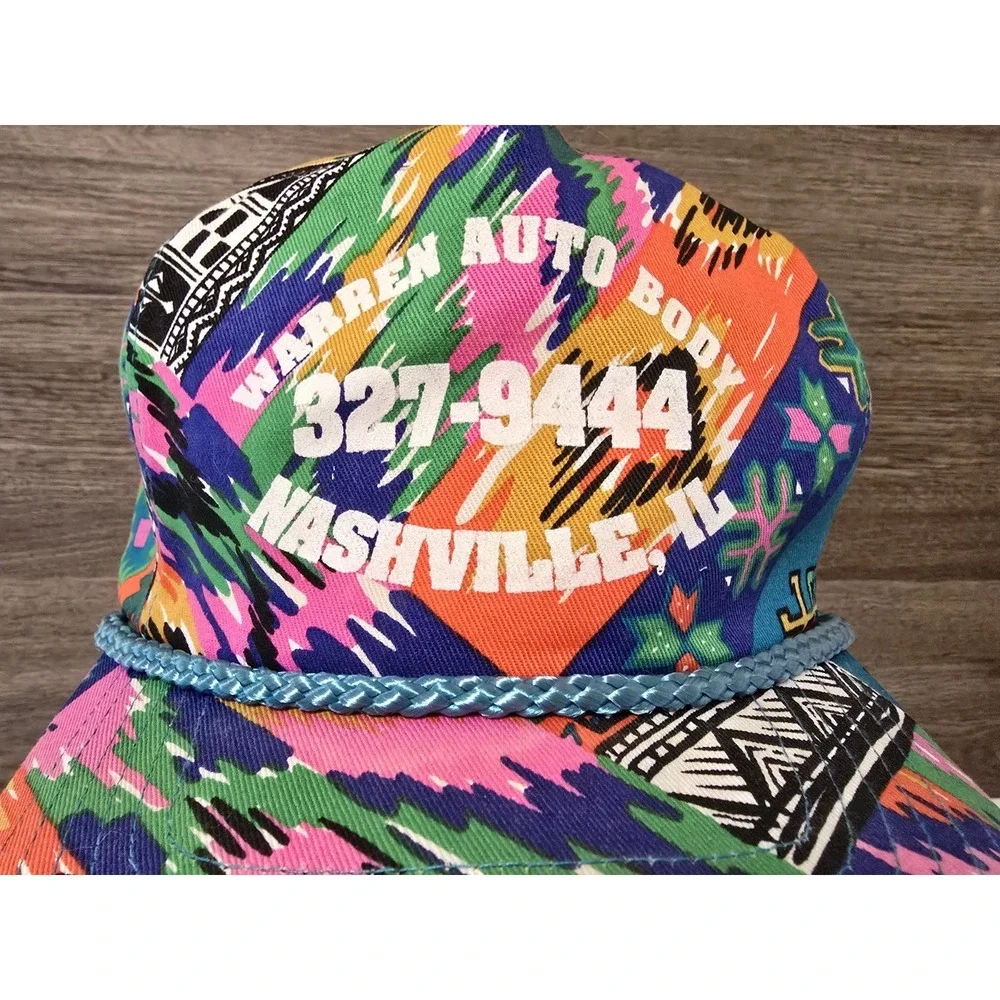 Mens Vintange Baseball Cap 80s 90s Advertising Hat Snapback Bold Aztec Nashville